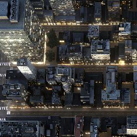 Manhattan District 04 Night Low Poly